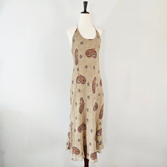 Ralph Lauren Dresses & Skirts - Y2k Silk Ralph Lauren Maxi Dress Halter Fairycore Boho - Size Small